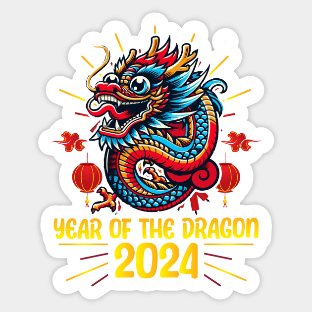 Majestic 2024 Dragon - Lunar New Year Celebration Design Sticker by star trek fanart and more